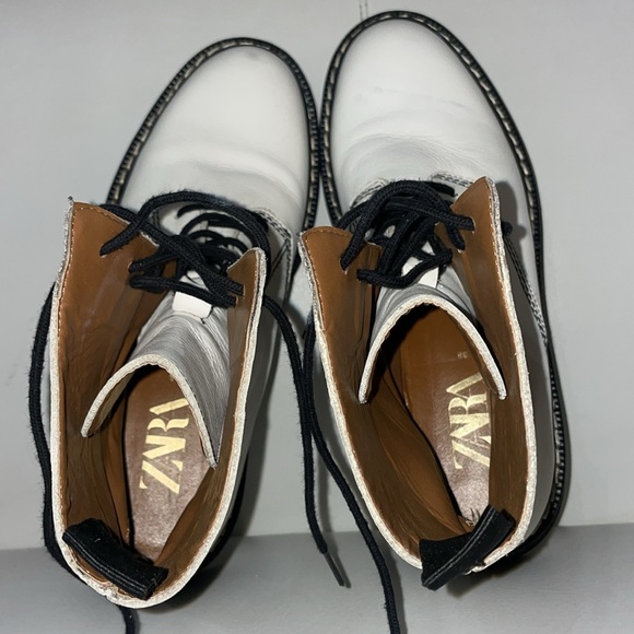 Zara White Lace Up Boots - Picture 12 of 15